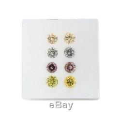 0.98ct LOT OF 12 Natural Fancy Color Diamonds Green-Gray Pink Yellow Orange