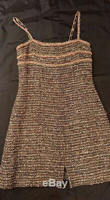 100%Authentic Chanel Green Pink Tweed Dress! Sz 36 Gorgeous