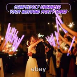 100 Light Up LED Soft Foam Sticks Wands Rally Flashing Glow Party with 3 Modes