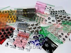100 New Clear-Printed Resealable Plastic ZipLock Bags Zipper Herb Herbs Storage