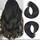 100% Real Virgin Human Invisible Wire In Hair Extensions One Piece Soft Black