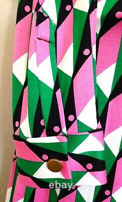 10 12 14 Diane Von Furstenberg New Jeanne Polo Check Pink Green Silk Wrap Dress