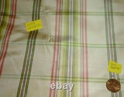 11 yards Silk PLAID tartan fabric pastel CREAM PINK GREEN 54 wide female SPRING
