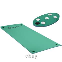 12.5' x 5' Floating Mat with Drink Holders 3-Layer Lily Pad