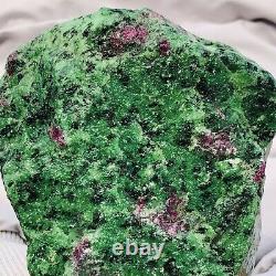 1313g Natural Pink Ruby Green And Black Fuchsite Quartz Rough Mineral Specimen