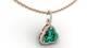 14k Rose Gold Finish 4ct Trillion Cut Emerald Halo Diamond Pendant Necklace