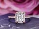 14k Rose Gold Plated 2ct Emerald Cut Lab Created Diamond Engagement Wedding Ring