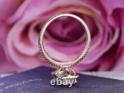 14K Rose Gold Plated 2Ct Emerald Cut Lab Created Diamond Engagement Wedding Ring