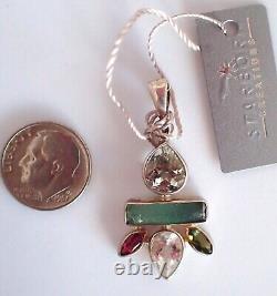 $178 NEW Pink Green Tourmaline Topaz Pendant Sterling Silver STARBORN Creations