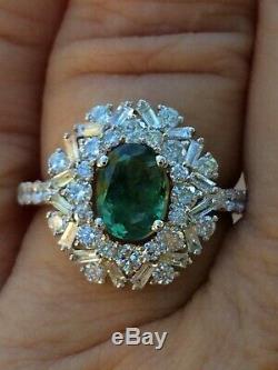 18k Gold 3.68 Ct Gia Certified Green To Pink Alexandrite Diamond Snowflake Ring