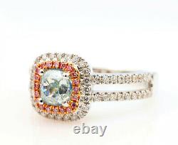 1.50ct Natural Fancy Light Green Argyle ntense Pink Diamonds Engagement Ring GIA