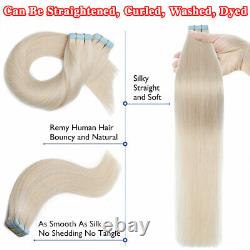 200G 80PCS Real Remy Skin Weft Tape in Human Hair Extensions THICK Full Head US