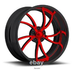 20 Pro Billet Wheels Rims Scorpion 5 Forged Candy Red Line Specialties