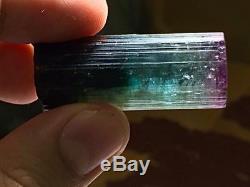 25.70 grams Super Pink cap Bluish Green ST Tourmaline crystal
