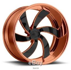 26 Pro Wheels Rims Rose Gold Sicario 6 Twisted Mags Forged Billet Line Aluminum