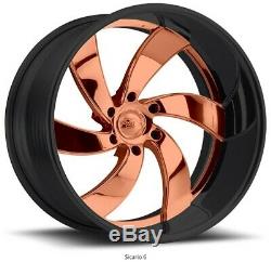 26 Pro Wheels Rims Rose Gold Sicario 6 Twisted Mags Forged Billet Line Aluminum