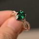 2.00 Ct Pear Simulated Emerald Diamond Engagement Ring 14k Rose Gold Over Silver