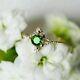 2.10ct Round Simulated Emerald Solitaire Engagement Ring 14k Rose Gold Finish