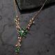2.50ct Pear Cut Lab Created Emerald Engagement Necklace 14k Rose Gold Plated