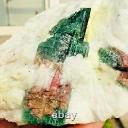 2.6lb Raw Pink Green Tourmaline Quartz Crystal Gemstone Rough Mineral Specimen