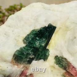 2.6lb Raw Pink Green Tourmaline Quartz Crystal Gemstone Rough Mineral Specimen