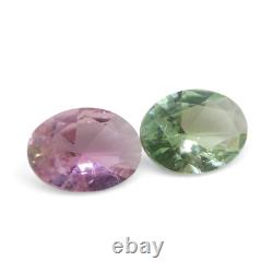 2.7ct Pair Oval Pink/Green Tourmaline from Brazil