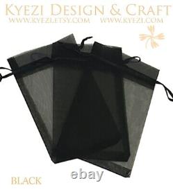 2x3, 3x4, 4X6, 5x7 Choose Your Own Colors Sheer Drawstring Organza Bags