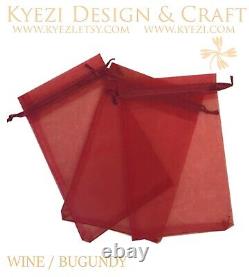 2x3, 3x4, 4X6, 5x7 Choose Your Own Colors Sheer Drawstring Organza Bags