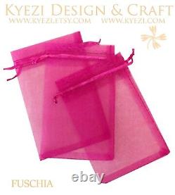 2x3, 3x4, 4X6, 5x7 Choose Your Own Colors Sheer Drawstring Organza Bags