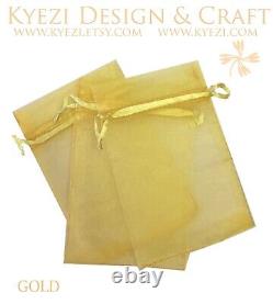 2x3, 3x4, 4X6, 5x7 Choose Your Own Colors Sheer Drawstring Organza Bags