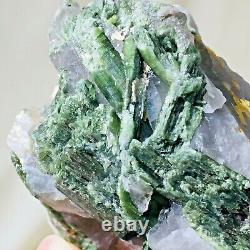 325g Natural Green Pink Tourmaline Quartz Crystal Gemstone Specimen Healing