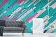 3d Geometry Pink Green Self-adhesive Removeable Wallpaper Wall Mural