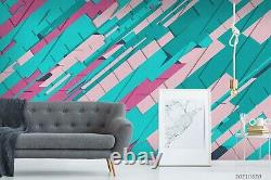 3D Geometry Pink Green Self-adhesive Removeable Wallpaper Wall Mural