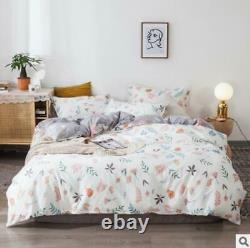 3D Green Pink Leaves On White KEP2904 Bed Pillowcases Quilt Duvet Cover Kay