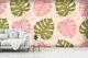 3d Green Pink Leaves Wallpaper Wall Mural Removable Self-adhesive Sticker 562
