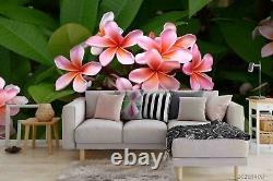 3D Pink Floral Green Leaves Wallpaper Wall Mural Removable Self-adhesive 405