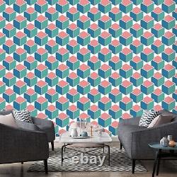 3D Pink Green Square G18473 Wallpaper Wall Murals Removable Self-adhesive Honey