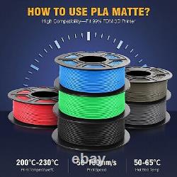 3KG SUNLU PLA Matte 3D Printer Filament 1.75mm PLA 1KG/ROLL Matte Finish No Knot