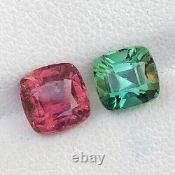 3.10 CT Faceted pink & green color tourmaline loose gemstones from Afghanistan