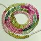 3.2mm Rubellite Pink Green Tourmaline Faceted Rondelle Beads 16.5 Inch Strand