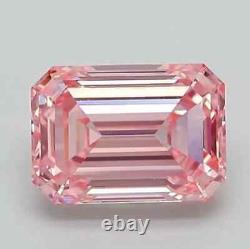 3 Ct Certified Natural Emerald Cut Pink Diamond D Grade VVS1 +1 Free Gift