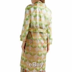 40 $2725 MIU MIU RUNWAY Ivory PINK GREEN FLORAL SEMI-SHEER Raincoat Coat JACKET