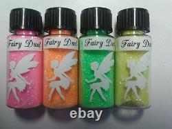 40 x fairy dust sets neon colour 10 gm green orange pink yellow glitter 4 pack