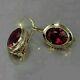 4ct Oval Cut Red Garnet Lab-created Drop & Dangle Earrings 14k Rose Gold Plated