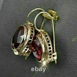 4Ct Oval Cut Red Garnet Lab-Created Drop & Dangle Earrings 14K Rose Gold Plated