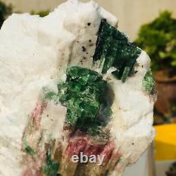 4.5lb Raw Pink Green Tourmaline Quartz Crystal Gemstone Rough Mineral Specimen