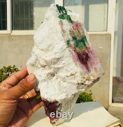 4.5lb Raw Pink Green Tourmaline Quartz Crystal Gemstone Rough Mineral Specimen