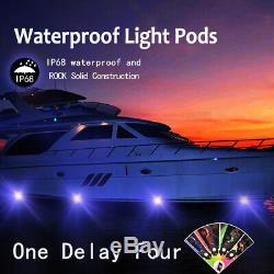 4 Pod Neon LED Rock Light Kit Bluetooth RGB Underglow for Offroad Car Truck Boat