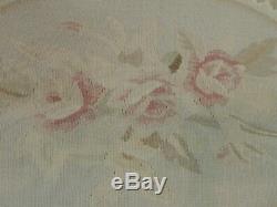 4x6 French Aubusson Rug wool Beige Green pink Gray Floral