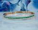 5ct Princess Cut Green Emerald Lab Created Bangle Bracelet 14k Rose Gold Finish